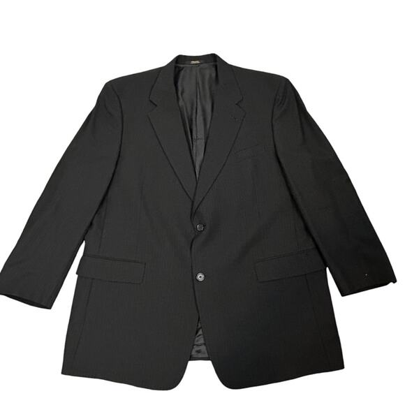 Hart Schaffner Marx Jacket Mens Size 46R Black PinStripe 2 Buttons Business - Picture 1 of 9